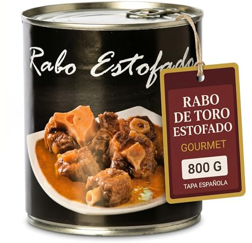 POLGRI Rabo Vacuno Estofado Gourmet Lata 800g Receta Tradicional Manchega