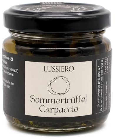 Lussiero Sommertrüffel Carpaccio Schwarze Trüffel Tartufo Trüffelscheiben Tuber Aestivum 80g