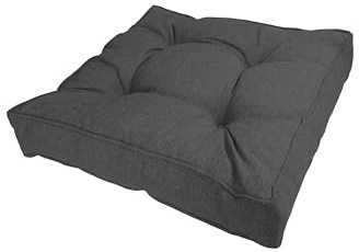 POKAR Coussins d'assise Coussin Extérieur Jardin Assise Coussin Chaise Jardin Galette de Chaise pour Extérieur, Jardin, Balcon 60x60x10 cm, Anthracite