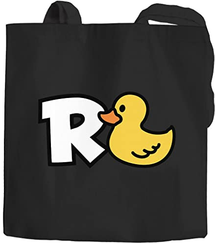 MoonWorks® Jutebeutel Rentner Motiv Ente lustiges Geschenk zur Rente witziger Spruch zum Ruhestand schwarz 2 lange Henkel