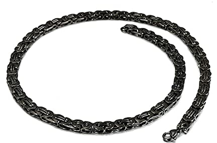 Beydodo Halskette Herren 50 cm Edelstahl, Königskette 8MM Breite Hip Hop Kette Schwarz Partnerkette für Männer Jugend