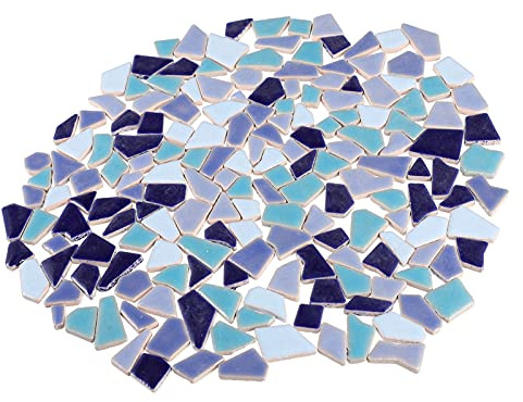 Bunte Mosaik Steine Fliese Keramik Mosaiksteine Zum Basteln 200G Bruchmosaik Mosaik Bruchfliesen Naturstein Fliesen für DIY Scrapbooking Rahmen Kinder Erwachsene Bastelset