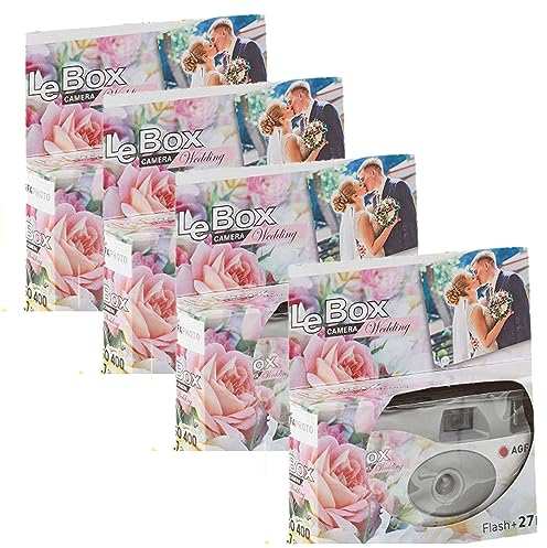 4X Photo PORST Wedding Lot de 4 appareils Photo jetables pour Mariage, fête