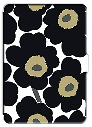 NagpintS Wasserfeste Hülle für Kindle Paperwhite (nur 10. Generation – 2018 – passt Nicht auf Kindle-Geräte Anderer Generationen) – Schwarze Blumen