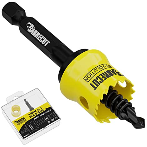 SabreCut 1pc HSM016 16mm HSS M42 Cobalt Wood Hole Saw Kit Long Life | M42 cobalt steel and progressive tooth profiles deliver fast, smooth, burr-free cuts in wood, plastic and sheet steel