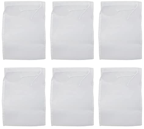 UMCHU 6 Piezas 100 mesh lavable Nylon Malla fina,Filtro para Leche Vegetal,para leche de nueces vegana, leche de almendras, zumo de frutas, café, queso(15 * 20cm)