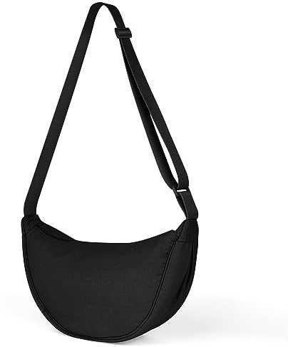 Aucuu Damen Halbmond Crossbody Umhängetasche Klein mit Verstellbarem Schultergurt, Hobo Halfmoon Bag Einfarbige Messenger Bag für Damen Reisen