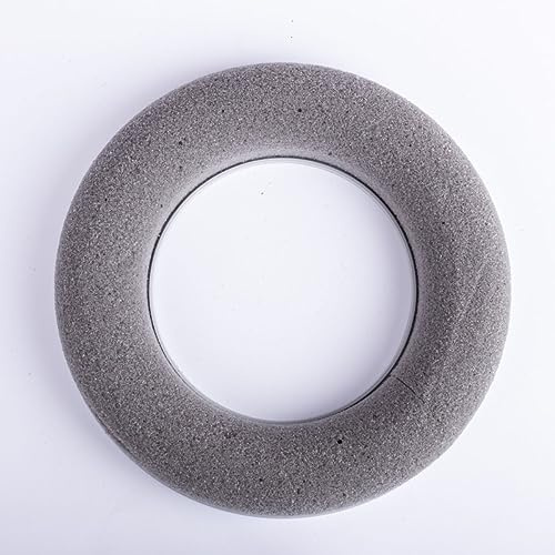 artplants.de Steckschaum Ring AMEB für Kunstblumen, grau, Ø 20 cm | mit Kunststoffunterlage - Steckschaum Kranz