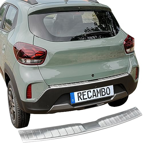 Recambo | Protector de Parachoques trasero | Compatible con Dacia Spring | a partir de 2022 | Acero Inoxidable Mate | Protección borde de carga