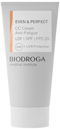 BIODROGA Medical Institute – Even & Perfect CC Cream Anti-fatiga SPF 20 30 ml – Cuidado facial, antifatiga, optimización de la tez, ácido hialurónico, complejo vitamínico, sin parabenos, sin silicona,
