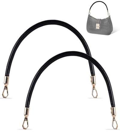 MEGAVOW Taschengriff Schultergurt Schulterriemen für Taschen, PU Lederriemen Taschenhenkel Taschengurt Breit, DIY Schultergurt für Geldbörse Tote Handtasche Umhängetaschen, Schwarz, 60cm