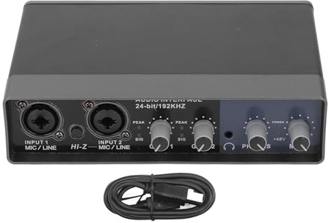 Q-22 Live-Soundkarte, Audio-Mixer, Soundkarten-Mixer mit 48 V Phantomspeisung für Live-Streaming-Aufnahmen, KTV-Bühne