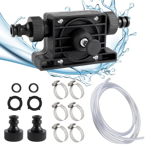 EclipseGuard Bohrmaschinenpumpe mit 2M Schlauch, Tragbare Wassertransferpumpe zum Um- und Auspumpen von Wasser, mini Elektrische Bohrpumpe für Wasser Diesel Öl Flüssigkeit