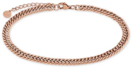GD GOOD.designs Tobillera para mujeres en rosado - Tobillera impermeable ajustable (22-27 cm) I Joyas de tobillo de acero inoxidable rosado para mujeres