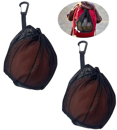 Disnace 2 Stück Ballnetz Ballsack 1 Ball, Basketball Tasche mit Kordelzug, Basketball Bag Netztasche Balltasche, Rucksack Tragbare Ballnetz, Ball Netztasche Tragbare für Fußball Tennis Erwachsene