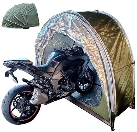 YSMSMZJK Zeltgarage Hängen 2 in 1 Fahrradschuppen Vor Wind,Regen,Schnee und Staub Schützen Motorrad Garage Winterfest Fahrradhülle Wohnmobil,Green