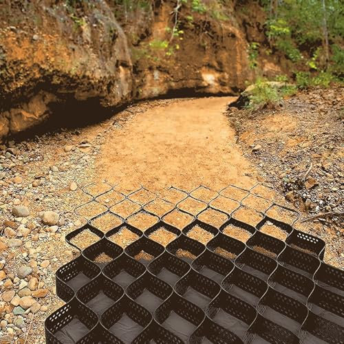 Grille Cellulaire GéO De 2 Pouces De Hauteur, Stabilisateur De Pavage De Grille De Gravier, Grille De Sol en PEHD à Grille Pliable, pour AlléE, Pente, Jardin(3x10m(10x33ft))