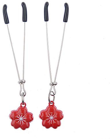 Morsetti per capezzoli in metallo Tortura Morsetti per capezzoli con ciondolo a campana in fiore di ciliegio Morsetti per capezzoli in acciaio inossidabile Clip per clitoride