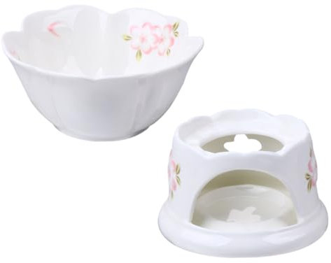 BEBEMOKO 1set Ceramic Fondue Pot for Cheese and Chocolate Melting Multi-Functional Design with Smooth Edges for Home Use and Parties Detachable for Easy Cleaning and Storage