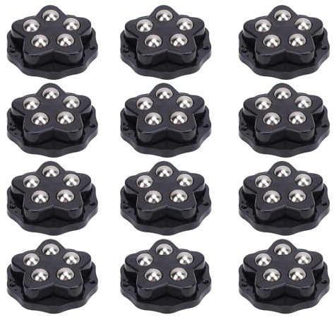 Ruote Girevoli da 12 Pezzi, Rotelle Autoadesive Girevoli a 360 Gradi per Carichi Pesanti con Pastiglie Freno, Nastri Biadesivi, capacità di Carico 260 Libbre, Rotelle per Mobili