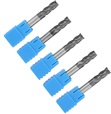6mm Pinnfräs Volframstål 5 St CNC Fräs Ultraljus och Präcisionsfräs för CNC Bearbetning av Spår, Hål och Kanter på Metallplattor