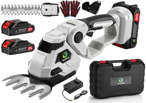 Cordless Hedge Trimmer,Cordless Grass Shear & Shrubbery Trimmer,with a 5.3-inch Lawn Mower Blade,Hedge Trimmer with 2 PCS Batteries, for Garden,Lawn.Note: It Does not Include the 9-inch Blade.