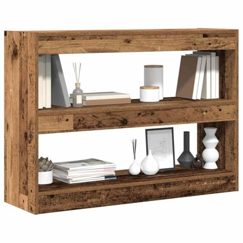 vidaXL Bücherregal 2 Ebenen 100 x 30 x 72 cm Holzwerkstoff Altholz | Genug Platz für deine Bücher und Kleinkram, Modern und edel, sieht einfach gut aus, Perfekt für Wohnzimmer,