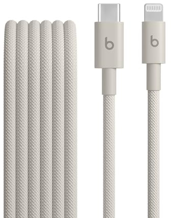 Beats USB-C a Lightning Cable trenzado (1,5 m), carga rápida, diseño duradero que no se enreda, permite cargar dispositivos Apple con puerto Lightning — Gris Tormenta
