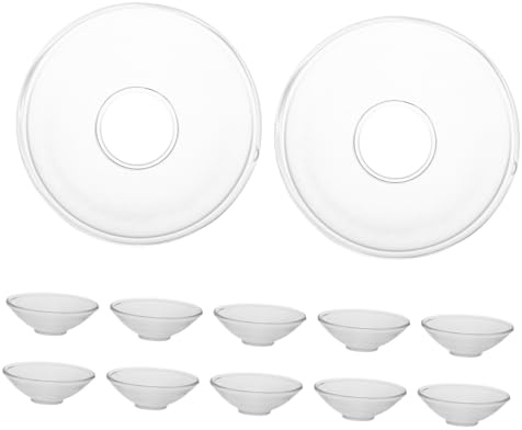 Gatuida 12pcs Glass Candle Drip Catcher Wax Holder Fluted Design for Home Restaurant Hotel Decorative Candle Wax Protector