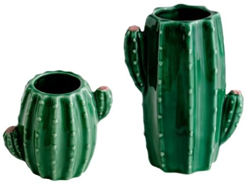 KWJTOY Vaso in Ceramica a Forma di Cactus, Porta Fiori Decorativo, Vaso Multiuso da scrivania, Piccola Costruzione, Multiuso, per casa, Scuola, Lavoro o spazi creativi