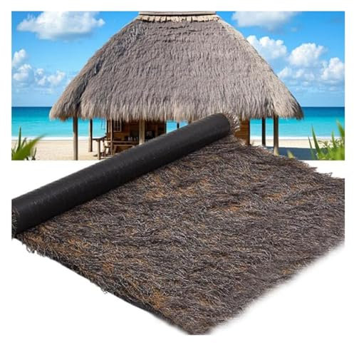 EPYBJYWQ Artificial Thatch Straw Roof Roll,Synthetic Thatch Roofing for Tiki Bars,Pool,Garden,Weatherproof Zero Maintenance Decor Grass,Artificial Palm Thatch for Palapa,Patio Covers(1 * 20m)