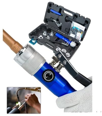 Kit de herramientas de prensado hidráulico con cortador de tubos y herramienta desbarbadora. Incluye 7 cabezales expansores. Instalación y reparación de HVAC/R. De 3/8 a,para expansión de tubos de c