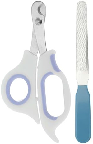 CAPASTEC 1 Set of Claw Scissors, Nail Scissors for Beginners, Claw Scissors, with Nail File, Fits Well in the Hand, Cat Claw Scissors, Purple White