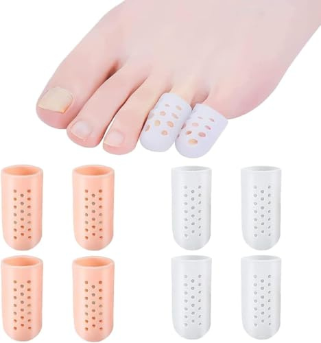 Zehenschutz, 8 Stück, Silikon-Zehenkappen für kleine Zehen, Gel-Zehenkappe und -schutz, für Herren und Damen, verhindert Schmerzlinderung bei Hühneraugen, Hornhautblasen, eingewachsenen Zehennägeln