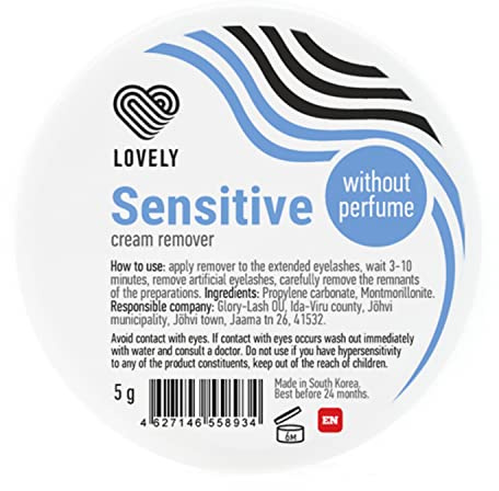 LOVELY Lash Cream Remover Sensitive für Wimpernverlängerungen Duft: GERUCHLOS - Wimpernremovercream zur sanften, schnellen & schonenden Entfernung von Wimpernverlängerung & Wimpernkleber