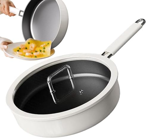 Cookware Frying Pan - Non Stick Pan | Titanium Skillet Pot with Lid | Ceramic Coating Pot Skillet | Kitchen Supplies Cooking Tools for Induction Electric Stove Oven Daily Meal Prep