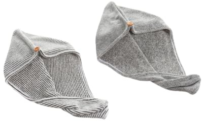 Vaguelly 2 Piezas Toalla de Microfibra de Bambú Absorbente para Secado Rápido Gorro Secador de Pelo Mujer y Niñas Pack y