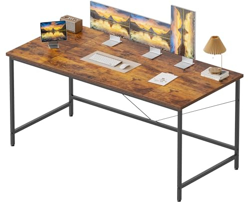 Mericonia 140x50 cm Computer Desk, Gaming Desk for Small Spaces, Modern Simple Style Desk for Home Office, Study Student Writing Desk, Brown