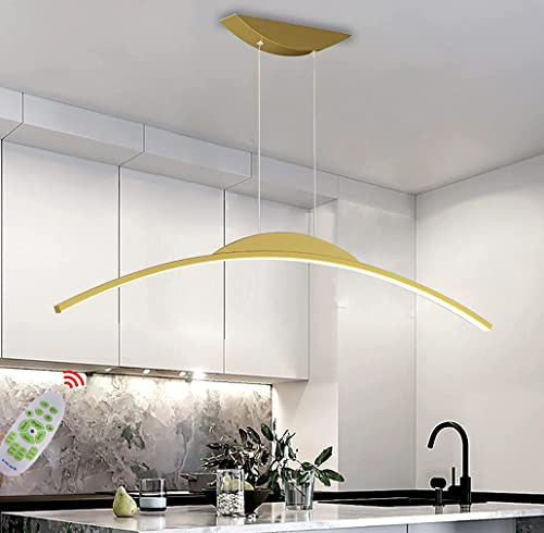 KANBUN Lámpara Colgante de araña Negra Regulable Moderna para Comedor y Oficina con Altura Ajustable Diseño de Arco Elegante para iluminación de Techo de Cocina y Bar