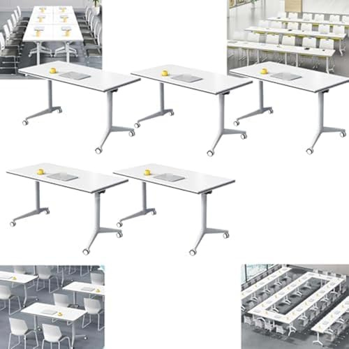 Klappbarer Konferenztisch, moderner tragbarer Besprechungstisch, modularer Besprechungstisch mit 360°-Rollen, für Seminare und Schulungen,Five,120x60x75cm