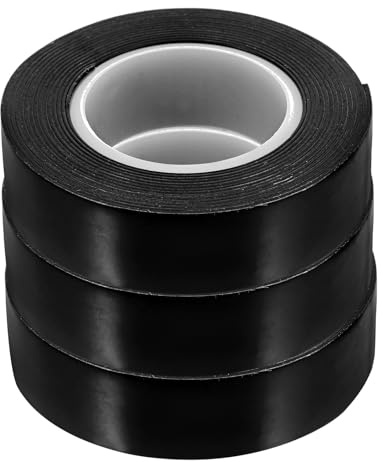 PATKAW Cinta Eléctrica de Goma Autoadhesiva Negra 3 Rollos para Gestión de Cables y Agrupación Resistente al Calor y Aislamiento en Exteriores