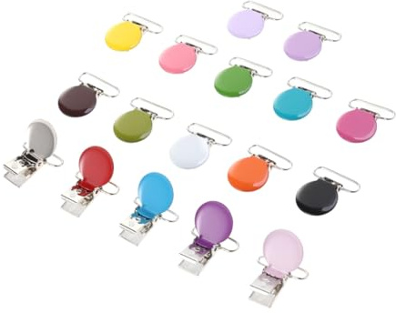 ibasenice 17 Pezzi Clip per Ciuccio Morsetto Rotondo Alta Resistenza in Resistente con Design Semplice ed per Cucito e Portaciuccio