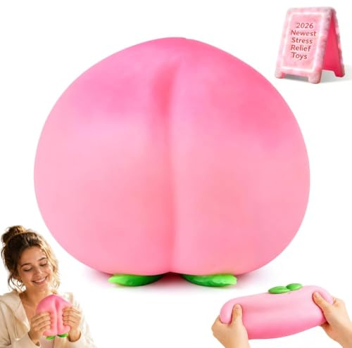 OKESYO Pfirsich Squishy XXL, Fruits Squishy Groß, Giant Pfirsich Quetschspielzeug, Giant Obst Squishies für Erwachsene, Stressabbau, Entspannung
