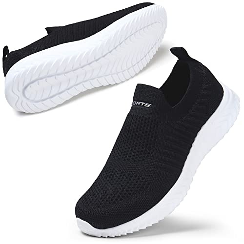 STQ Scarpe Ginnastica Donna Sneakers Senza Lacci Comode Running Tennis Corsa Palestra Camminare Memory Foam Scarpe Nero Bianco 41 EU
