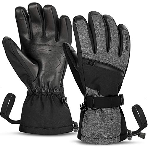 Unigear Skihandschuhe Herren Damen, 3M Thinsulate Winterhandschuhe Touchscreen, Thermohandschuhe wasserdicht warm rutschfest für Skifahren Snowboard Eislaufen Wandern Radfahren