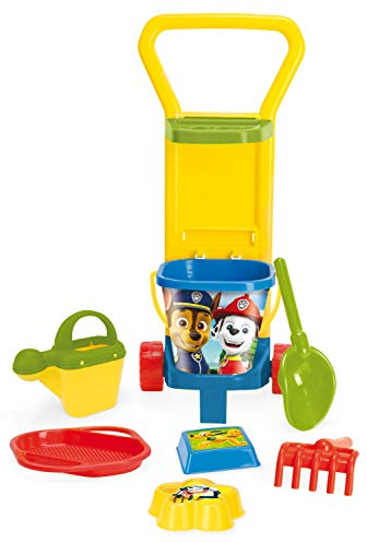 Wader 81170 - Sandspielzeug Paw Patrol mit Caddy, Eimer, Wasserkanne, Sieb, Schaufel, Rechen und 2 Sandformen, 8-teilig