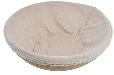 Bread Proofing Basket, Round Banneton Bowl Natural Rattan Proofing Baskets with Linen Liner for Professional, Home Bakers (9 Inch)