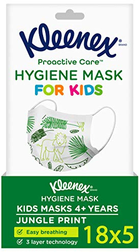 Kleenex Mundschutz-Maske für Kinder, 3-lagig, schwarz, 90 Stücke, 320 g