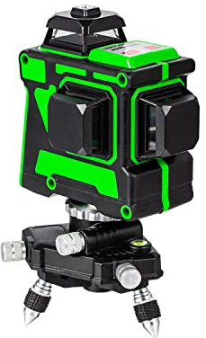 TOWPWAY 3D Laser Level 12 Lines, 3X360 Degree Green Cross Line Self-Leveling Tiling Floor Laser Tool with Pulse Mode and Pendulum Lock for Indoor and Outdoor, 4000mAh Battery Included 311519