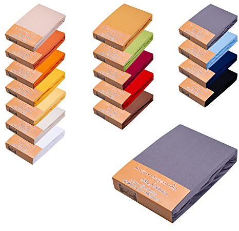 AVANTGARDE Premium Elastan Spannbettlaken √ 180x200cm - 200x220cm √ hoher 40cm Steg √ auch für Wasserbetten und Boxspringbetten √ Spannbetttuch 195g/m² √ 97% Baumwolle / 3% Elasthan √ (Grafit)